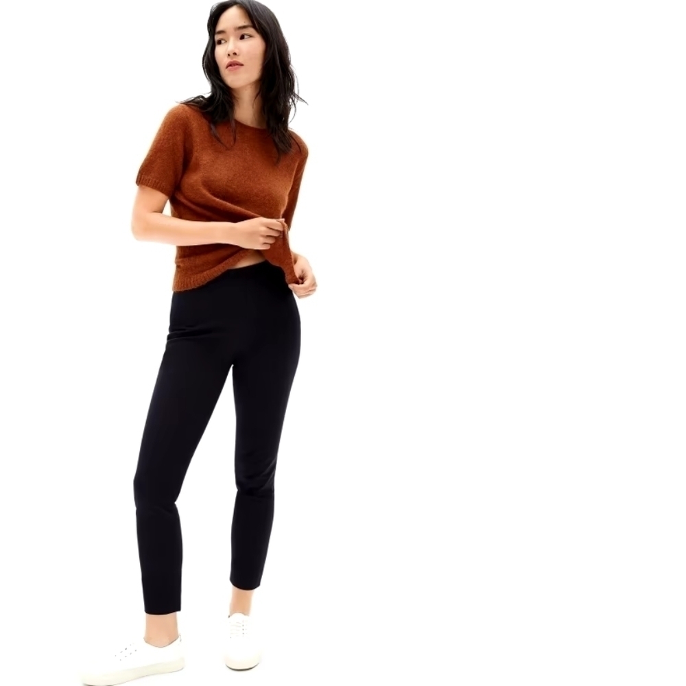Everlane The Side Zip Work Pant Black Ankle Dress High Rise Taper NEW